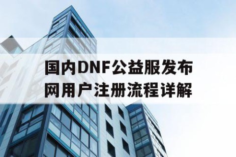 国内DNF公益服发布网用户注册流程详解