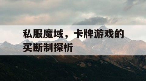 私服魔域，卡牌游戏的买断制探析
