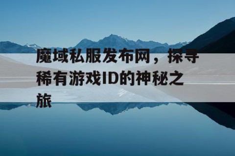 魔域私服发布网，探寻稀有游戏ID的神秘之旅