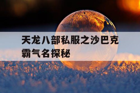 天龙八部私服之沙巴克霸气名探秘