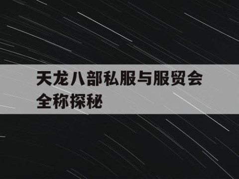 天龙八部私服与服贸会全称探秘