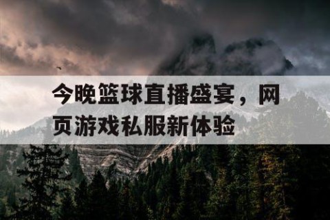 今晚篮球直播盛宴，网页游戏私服新体验