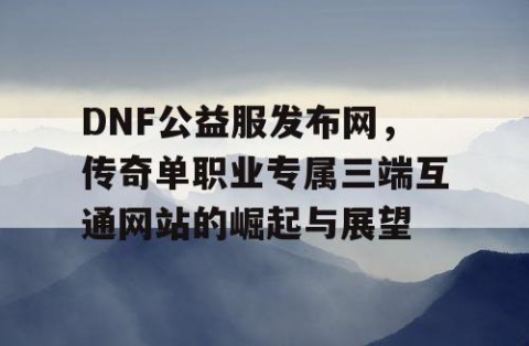 DNF公益服发布网，传奇单职业专属三端互通网站的崛起与展望