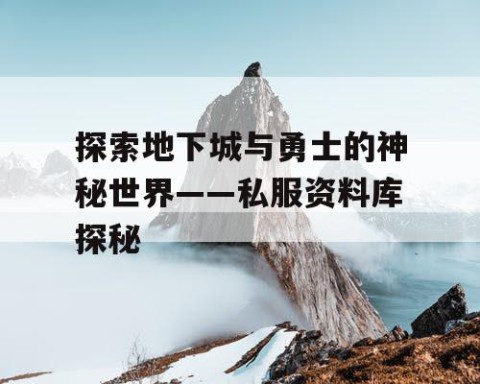 探索地下城与勇士的神秘世界——私服资料库探秘