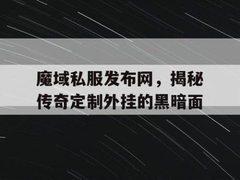 魔域私服发布网，揭秘传奇定制外挂的黑暗面