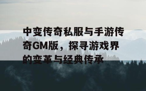 中变传奇私服与手游传奇GM版，探寻游戏界的变革与经典传承