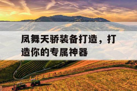 凤舞天骄装备打造，打造你的专属神器