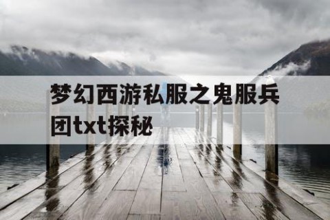 梦幻西游私服之鬼服兵团txt探秘