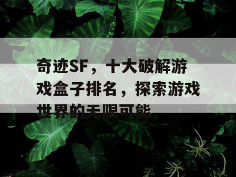 奇迹SF，十大破解游戏盒子排名，探索游戏世界的无限可能