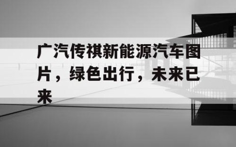 广汽传祺新能源汽车图片，绿色出行，未来已来
