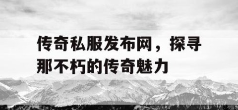 传奇私服发布网,探寻那不朽的传奇魅力