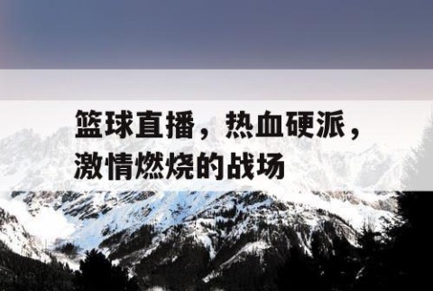 篮球直播,热血硬派,激情燃烧的战场