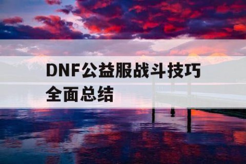 DNF公益服战斗技巧全面总结