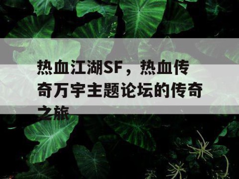 热血江湖SF，热血传奇万宇主题论坛的传奇之旅