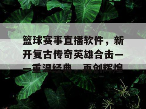 篮球赛事直播软件，新开复古传奇英雄合击——重温经典，再创辉煌