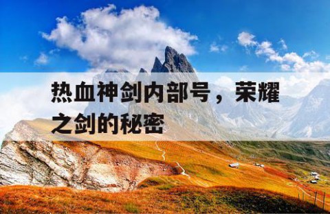热血神剑内部号，荣耀之剑的秘密