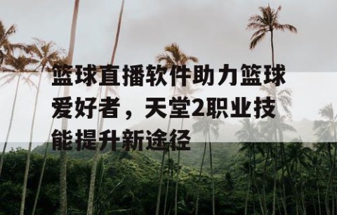 篮球直播软件助力篮球爱好者，天堂2职业技能提升新途径
