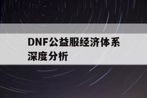 DNF公益服经济体系深度分析