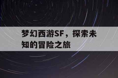 梦幻西游SF，探索未知的冒险之旅