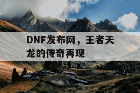 DNF发布网，王者天龙的传奇再现