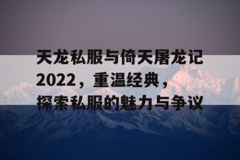 天龙私服与倚天屠龙记2022，重温经典，探索私服的魅力与争议