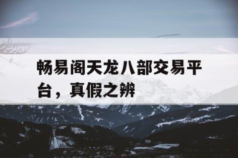 畅易阁天龙八部交易平台，真假之辨