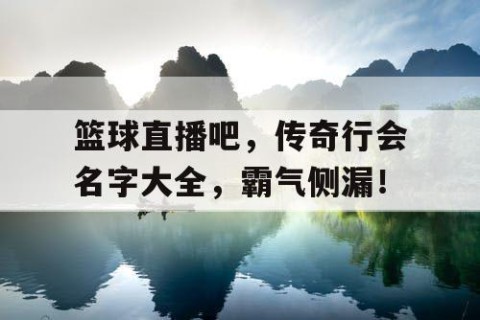 篮球直播吧，传奇行会名字大全，霸气侧漏！