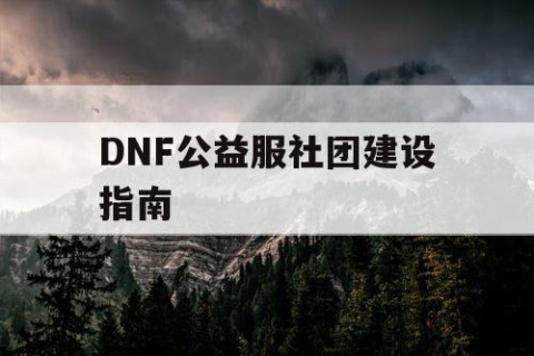 DNF公益服社团建设指南