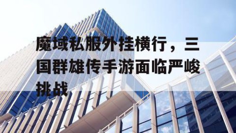 魔域私服外挂横行，三国群雄传手游面临严峻挑战