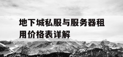 地下城私服与服务器租用价格表详解
