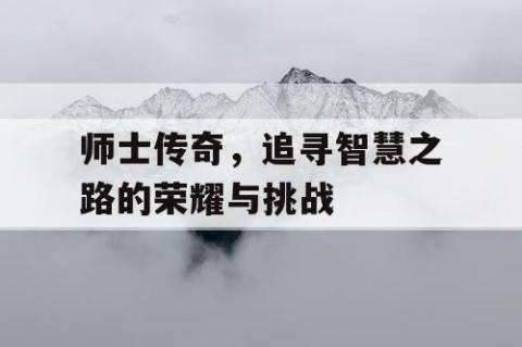 师士传奇，追寻智慧之路的荣耀与挑战