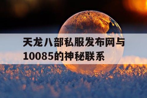 天龙八部私服发布网与10085的神秘联系