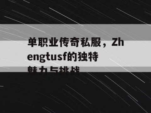 单职业传奇私服，Zhengtusf的独特魅力与挑战