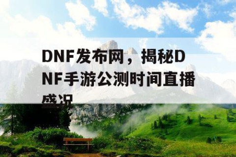 DNF发布网，揭秘DNF手游公测时间直播盛况