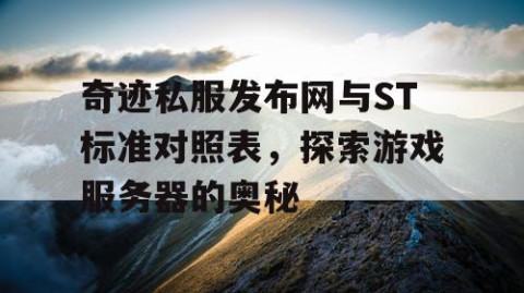 奇迹私服发布网与ST标准对照表，探索游戏服务器的奥秘