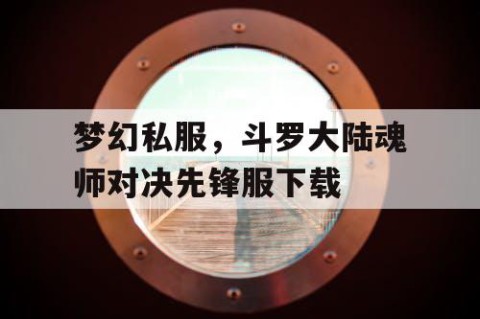 梦幻私服，斗罗大陆魂师对决先锋服下载