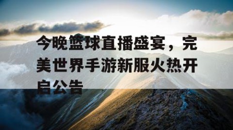 今晚篮球直播盛宴，完美世界手游新服火热开启公告