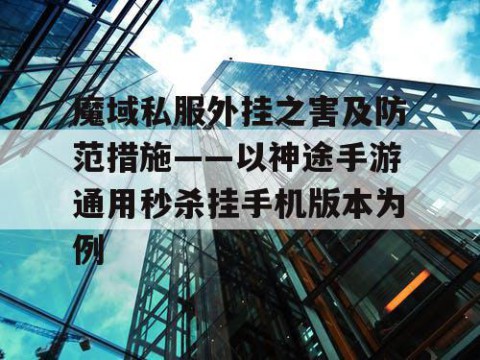 魔域私服外挂之害及防范措施——以神途手游通用秒杀挂手机版本为例