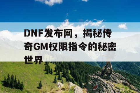 DNF发布网，揭秘传奇GM权限指令的秘密世界