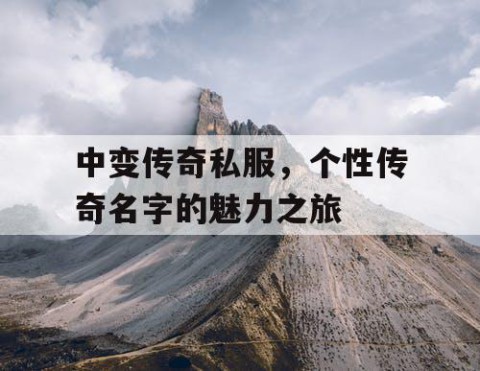中变传奇私服，个性传奇名字的魅力之旅
