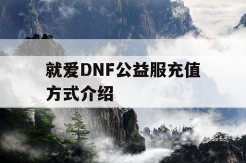 就爱DNF公益服充值方式介绍