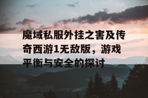 魔域私服外挂之害及传奇西游1无敌版，游戏平衡与安全的探讨