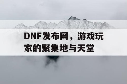 DNF发布网，游戏玩家的聚集地与天堂