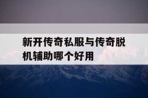 新开传奇私服与传奇脱机辅助哪个好用
