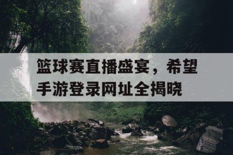 篮球赛直播盛宴，希望手游登录网址全揭晓