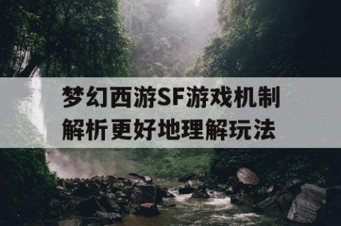 梦幻西游SF游戏机制解析更好地理解玩法