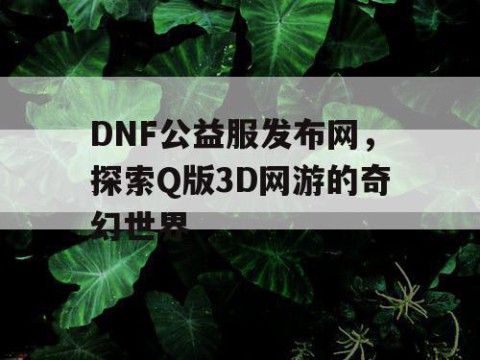 DNF公益服发布网，探索Q版3D网游的奇幻世界