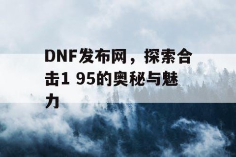 DNF发布网，探索合击1 95的奥秘与魅力