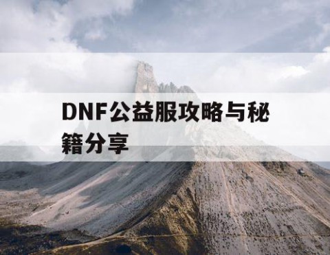 DNF公益服攻略与秘籍分享