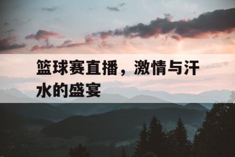 篮球赛直播，激情与汗水的盛宴